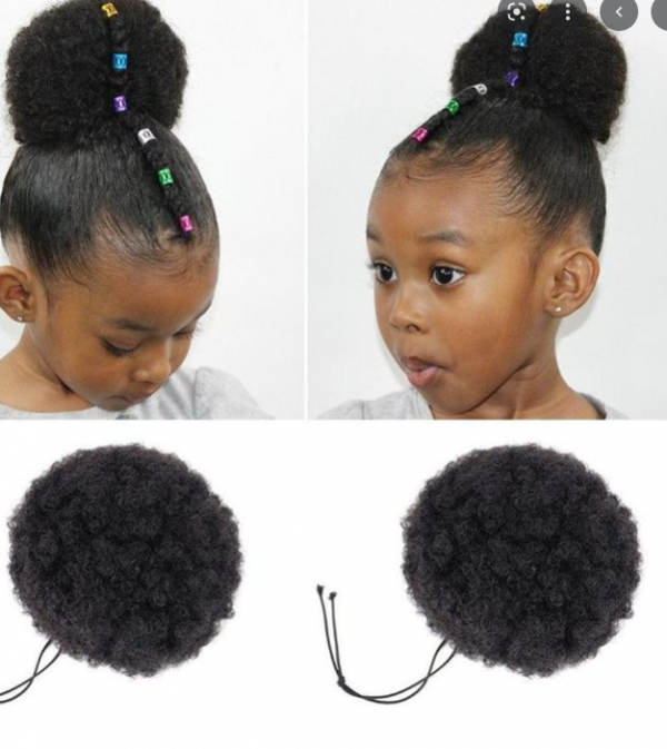 Afro Kinky Hair Bun for Kids (x2 pack)