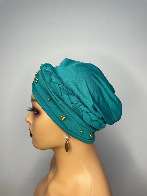 Lace Turban without Beads  (Sky Blue) - Image 3