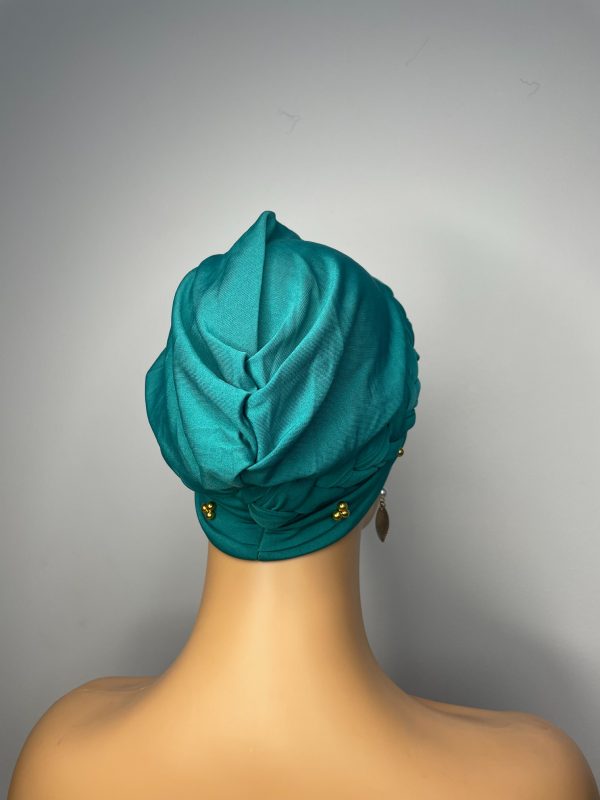 Lace Turban without Beads  (Sky Blue) - Image 4