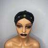 Lace Turban with Beads (Black)