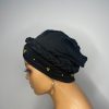 Lace Turban with Beads (Black) - Image 3