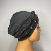 Lace Turban with Beads (Black) - Image 4