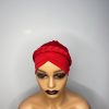 Lace Turban without beads (Red)