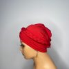 Lace Turban without beads (Red) - Image 3