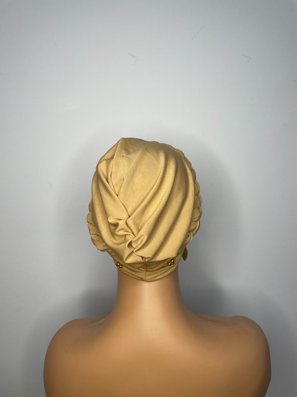 Lace Turban with beads (Peach) - Image 4