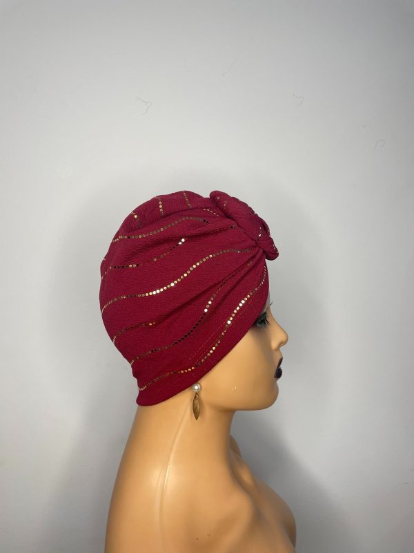 Shinny  Turban (Maroon)