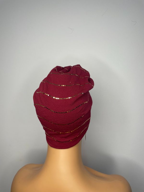 Shinny  Turban (Maroon) - Image 4
